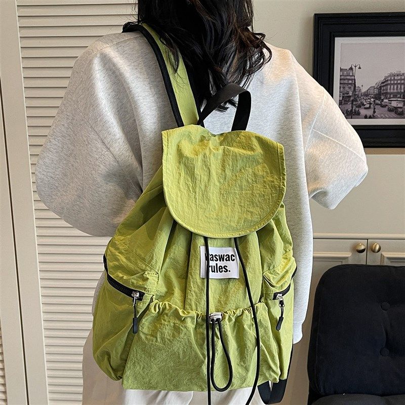 双肩包女旅游轻便防水登山背包女士202I5新款休闲抽绳包包设计感,箱包皮具/热销女包/男包,双肩背包,淘宝优惠券,粉丝福利购,淘宝优惠卷