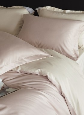 100支长绒棉丝滑裸睡纯色四件套全棉1F.5m1.8米床上用品床单被套