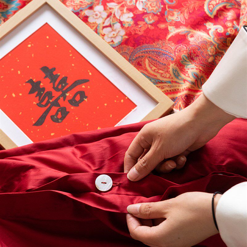 云缇中式婚庆六件套结婚礼物红色喜被Q乔迁婚房牀上用品