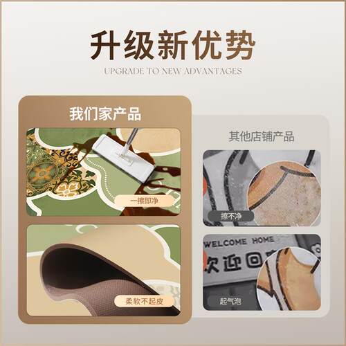 2026新款皮革地垫入户门垫可擦免洗进门口脚垫可裁W剪防滑耐脏地