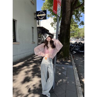 Lin 清透甜美露肩两穿定位蕾丝罩衫 Xinlei 浪s漫可视 长袖 衬衫