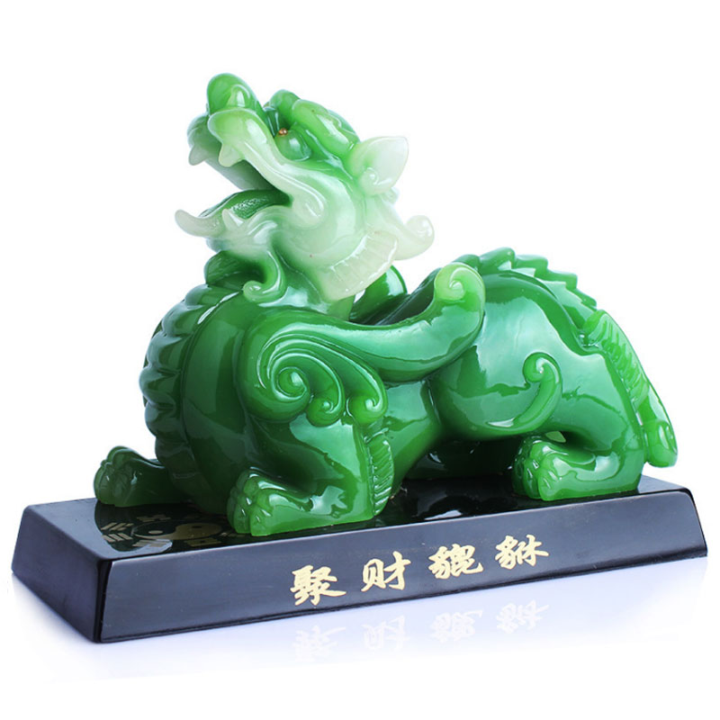 仿玉貔貅摆件一对家居招q财聚财皮丘客厅摆设酒柜开业礼品开张送