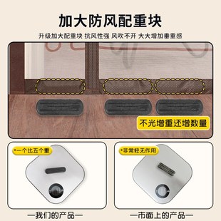 新款 金刚网防蚊门帘全磁条家用卧室纱门免打孔磁吸纱窗 侧开款 夏季