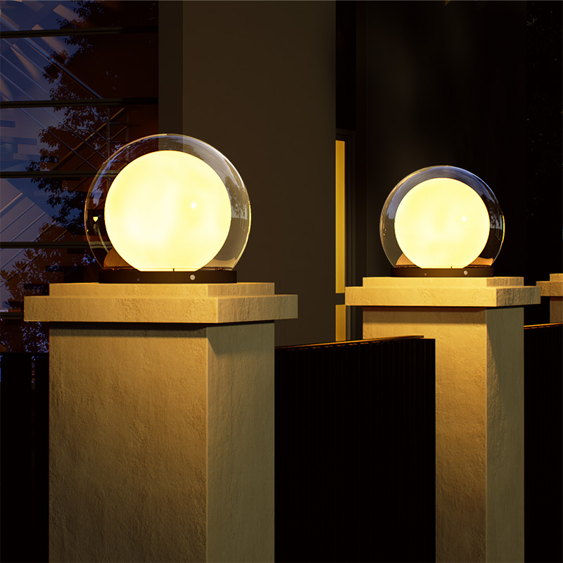 太阳能防水户外庭院月球柱头灯