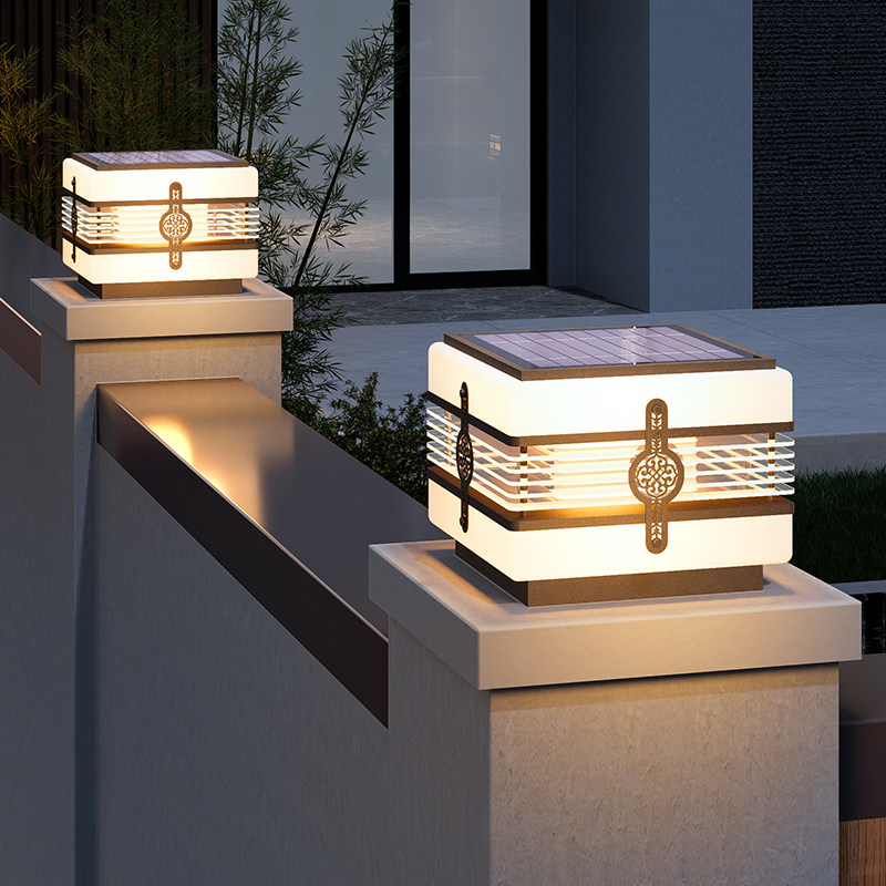 太阳能户外防水庭院柱头灯