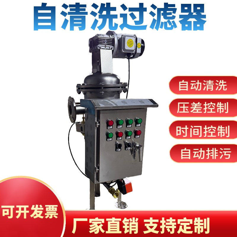 全自动碳钢自清洗刷式立式反冲洗过滤器不锈钢刮刀自动过滤除污器