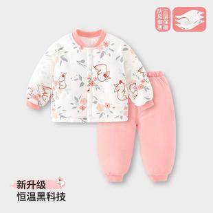 宝宝棉服套装冬装婴儿保暖加厚秋冬分体夹棉冬季衣服儿童棉衣棉裤