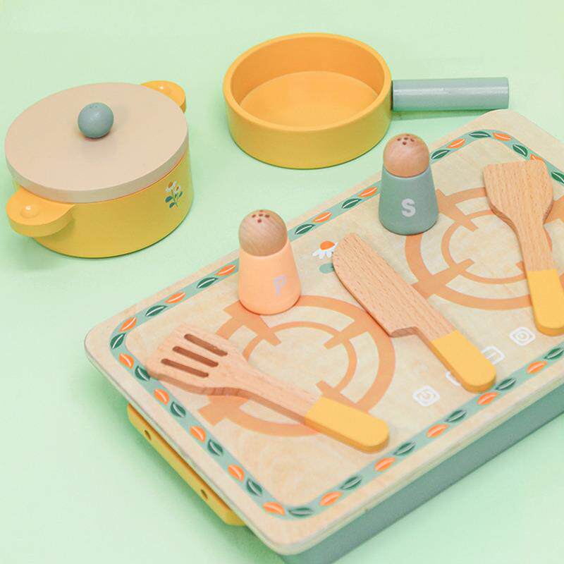 儿童雏菊平面过家家组合幼儿园仿真益智厨房煮饭锅具仿真厨房餐具