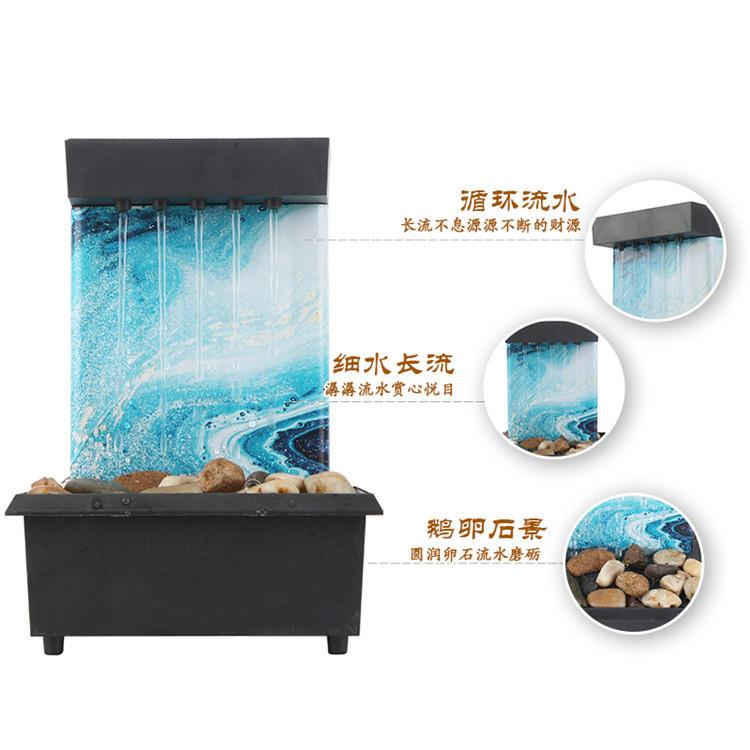 办公家居客茶几桌面创意流水摆时运转招GNU件财小喷泉装饰品厅景