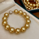 西大班澳母贝南洋金手链浓茶金超大珍珠手串小众轻奢高级感手饰女