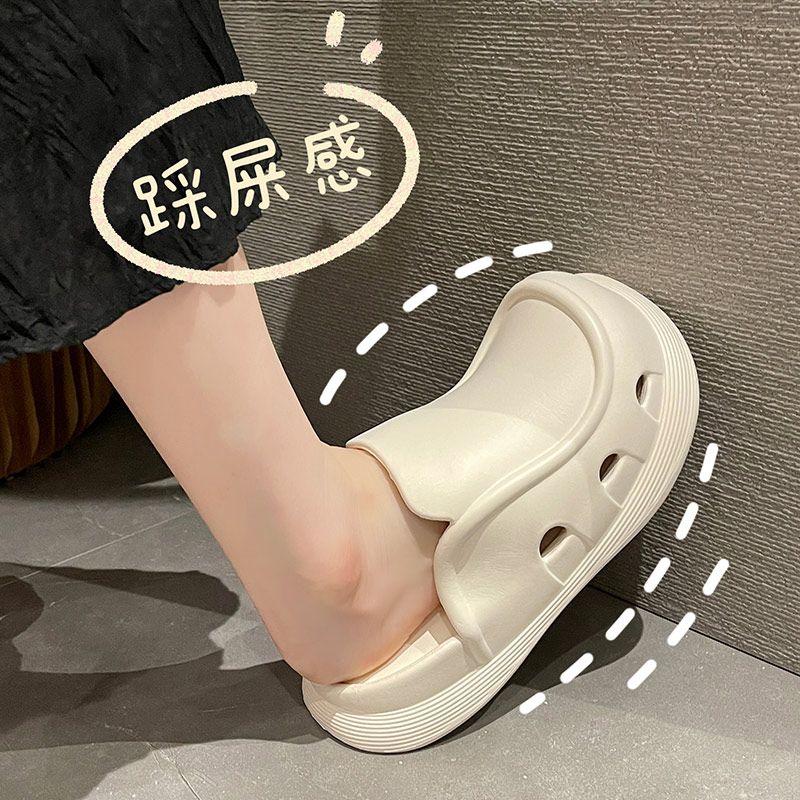 高颜值包头厚底洞洞鞋女