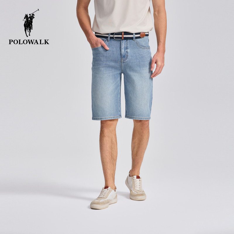 POLOWALK男式牛仔短裤2025秋夏裤新品休闲户外五分裤百搭男装裤子,男装,牛仔裤,淘宝优惠券,粉丝福利购,淘宝优惠卷