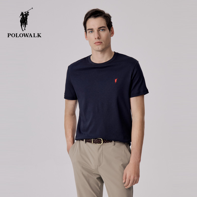 POLOWALK纯棉短袖t恤男年夏季新款休闲清凉半袖宽松通勤