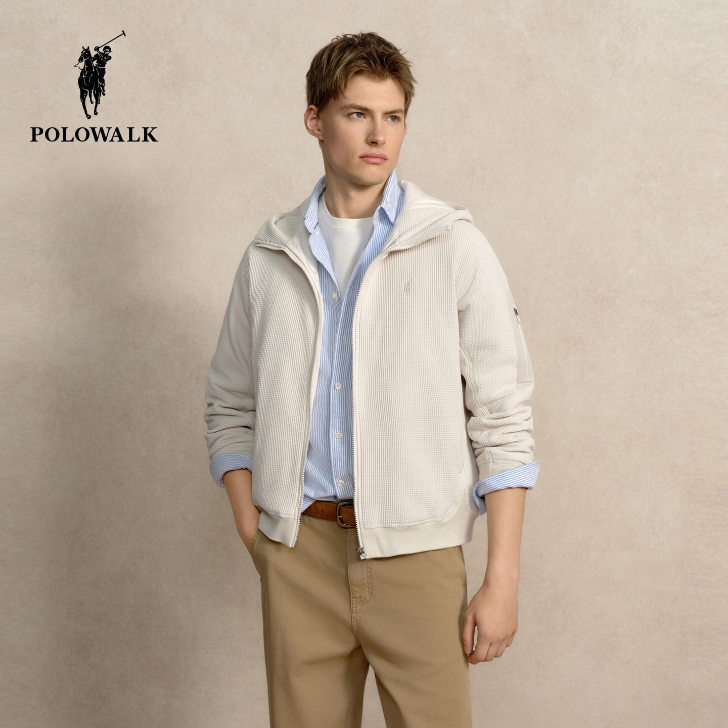 POLOWALK男士保暖外套2026早秋新品新款休闲百搭棉服上衣