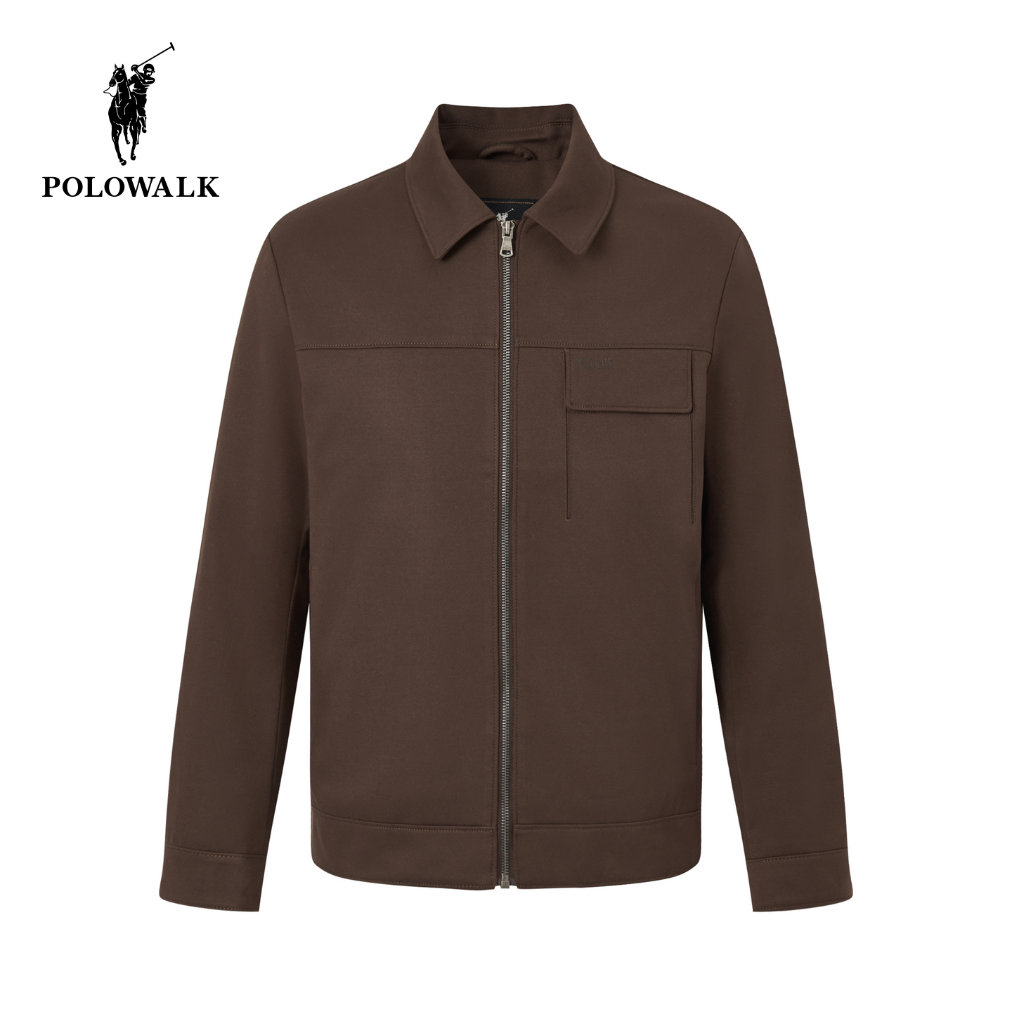 POLOWALK男式羽绒服2025冬季新品90鸭绒复古挺括麂皮羽绒皮衣外套