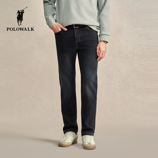 潮流休闲薄绒直筒通勤牛仔长裤 2025秋冬新品 子 牛仔裤 POLOWALK男式
