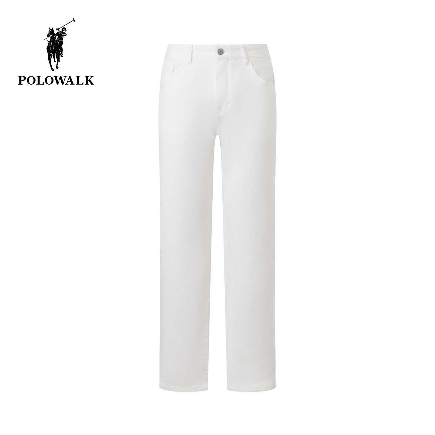 POLOWALK男式牛仔裤2026春季新品经典直筒舒适合体白色牛仔长裤