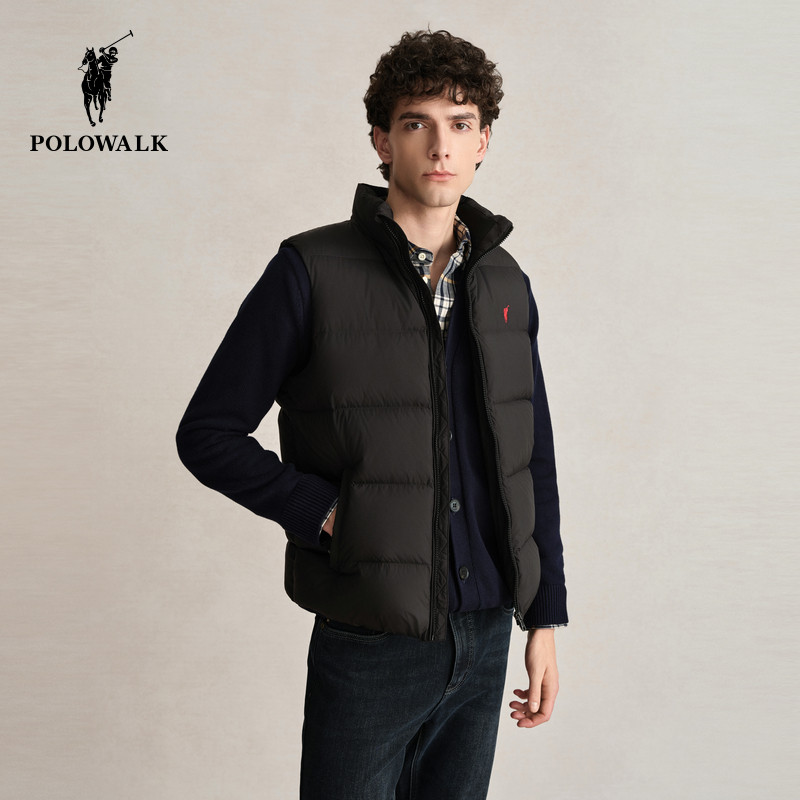 POLOWALK男式立领羽绒马甲2025冬季新品轻盈保暖90鸭绒背心马甲男,男装,常规马甲,淘宝优惠券,粉丝福利购,淘宝优惠卷