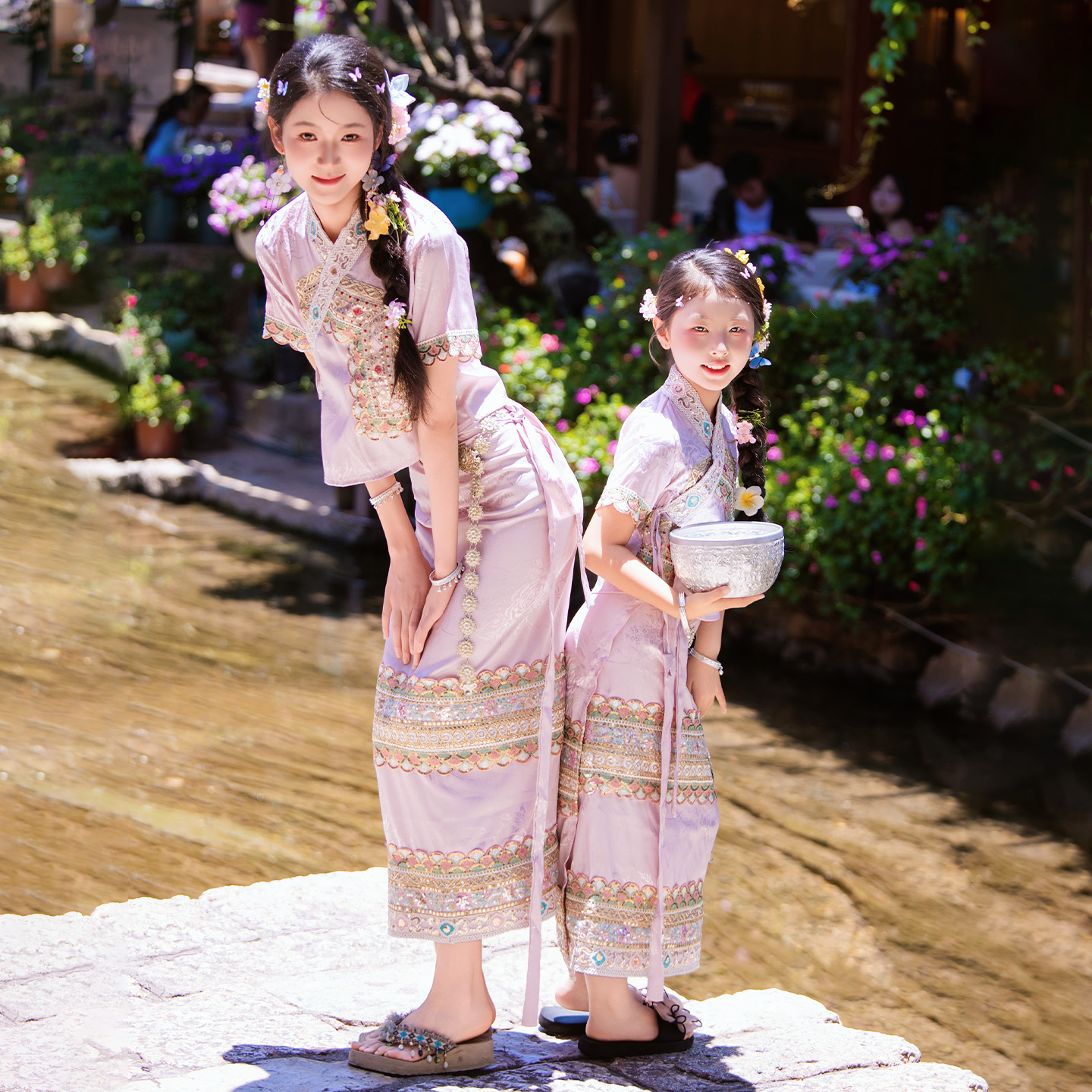 傣族服装母女装女童泰国旅游拍照