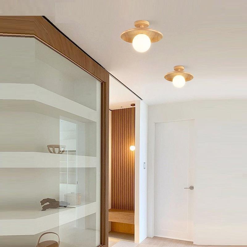 日式原木风餐厅吊灯创意个性艺术胡桃木灯民宿卧室餐饮服装店灯具