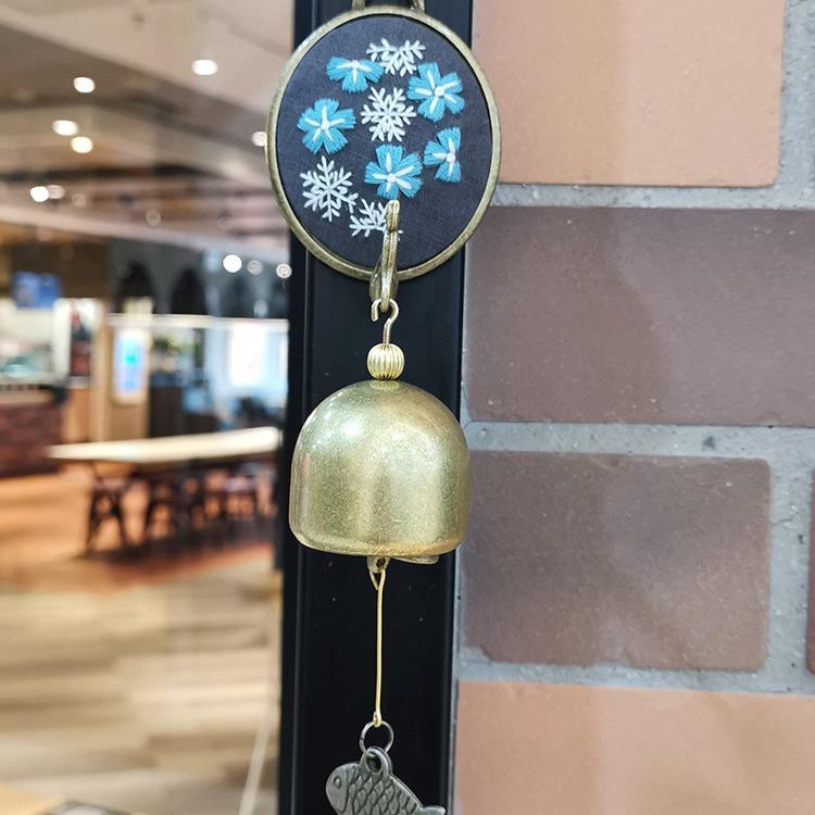 刺绣diy铃铛手工自绣材料包打发时间立体绣制作门铃挂饰风铃