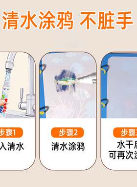 格林童话神奇水画本儿童0-3岁创意益智反复绘画清水涂鸦手工画册