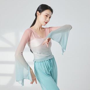 古典舞练功服身韵服纱衣中国舞舞蹈服女飘逸上衣集训演出服