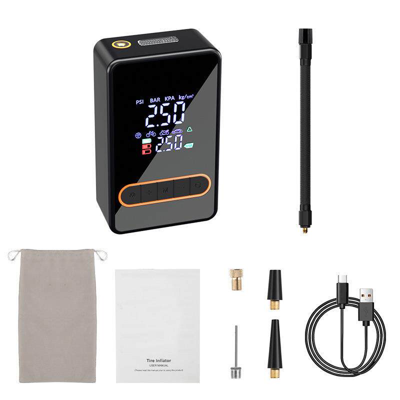 迷你全自动自行车电动汽车轮胎打气筒气泵手持无线充电车载充气泵