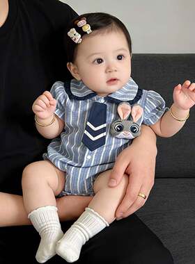 婴儿衣服夏季薄款夏日婴幼儿女宝宝连体衣公主包屁衣夏装外出爬服