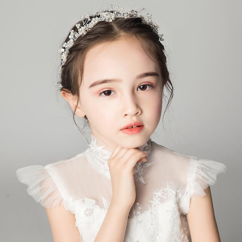 女童头饰儿童发箍水钻头箍女孩饰品礼服配饰演出发饰头花皇冠花卉