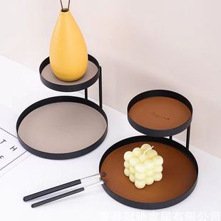 饰品摆放托盘橱窗展示架 zakka铁艺木质双层收纳置物架家居桌面装