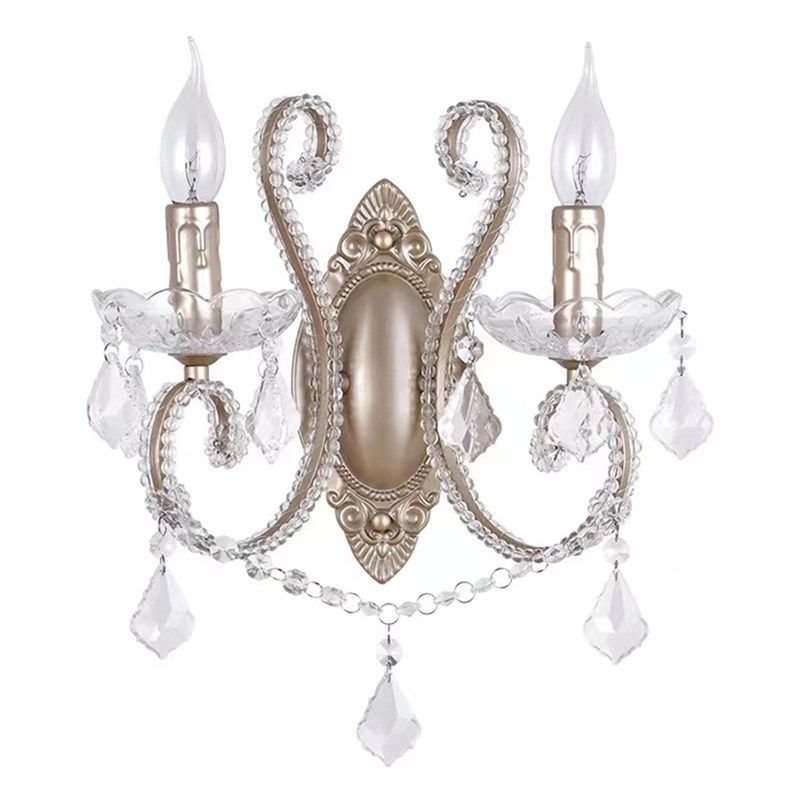 美式壁灯床头卧室客厅书房过道楼梯阳台简约铁艺复古水晶壁灯,家装灯饰光源,壁灯,淘宝优惠券,粉丝福利购,淘宝优惠卷