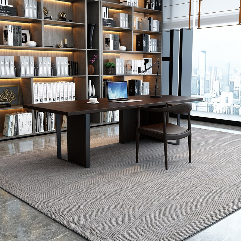 现代工业风实木电脑办公桌 公司经理大板桌设计师家用创意工作台