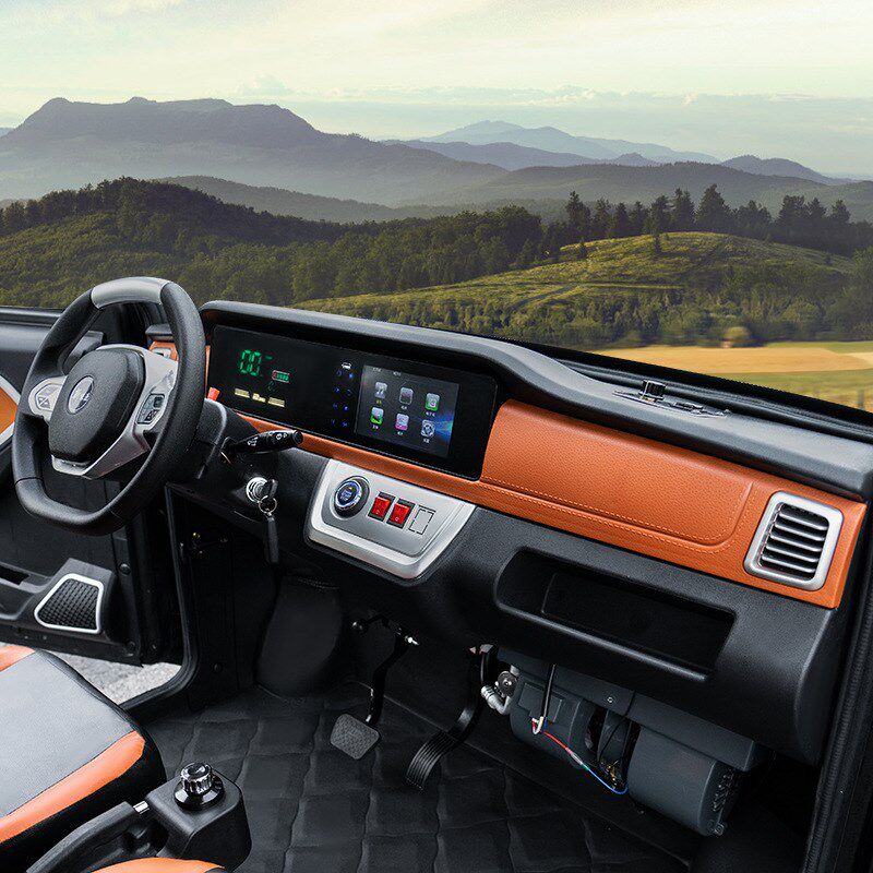 新能源电动四轮皮卡车全封闭货箱双排客货油电两用货车老头乐汽车