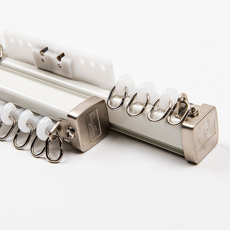 窗帘铝合金轨道直轨单双轨顶装侧装窗帘滑道静音轨道滑杆罗马杆