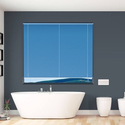 阳台无绳遮光百叶帘厨房调光窗帘卫生间防水遮挡百叶免打孔升降帘