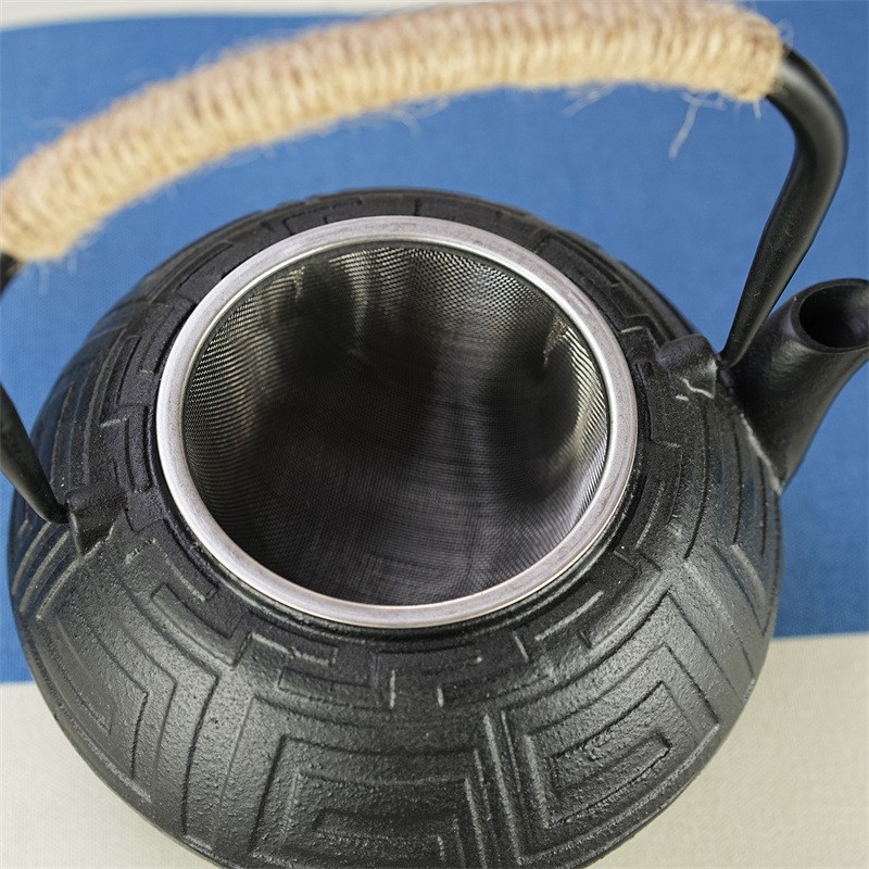 1200ml铁茶壶复古带过滤网日式煮水泡茶家用养生铸铁壶茶具