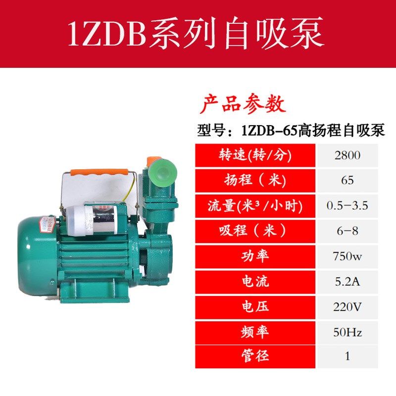 1ZDB35高扬程自吸水泵1ZDB45家用增压水泵家用井水抽水机