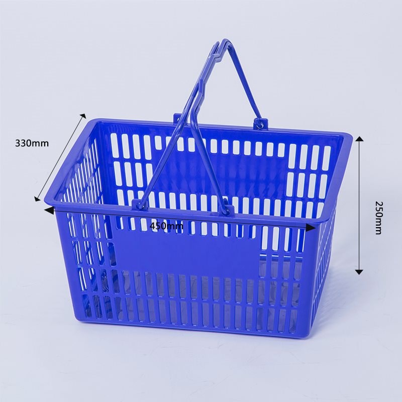 众润超市拉杆购物篮 四轮手提式买菜框 塑料带轮两用KTV 购物拖车