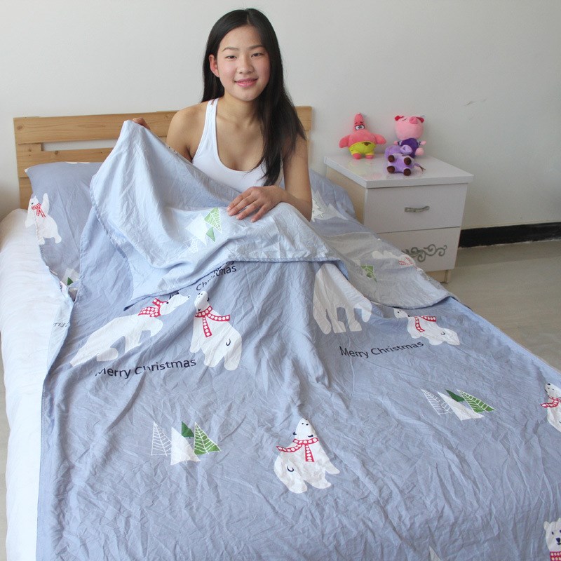 旅行隔脏睡袋 120单人水洗棉宾馆酒店床单被套三合一