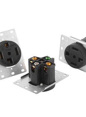 NEMA14-30R美规插座30A大电流四孔美式工业插座锁式14-30P插头