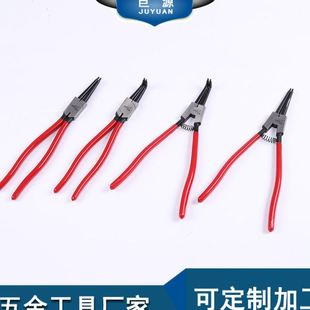 老虎钳 档圈钳圆嘴钳子挡圈钳弯嘴钢丝卡簧钳 13两段式 外弯卡簧钳