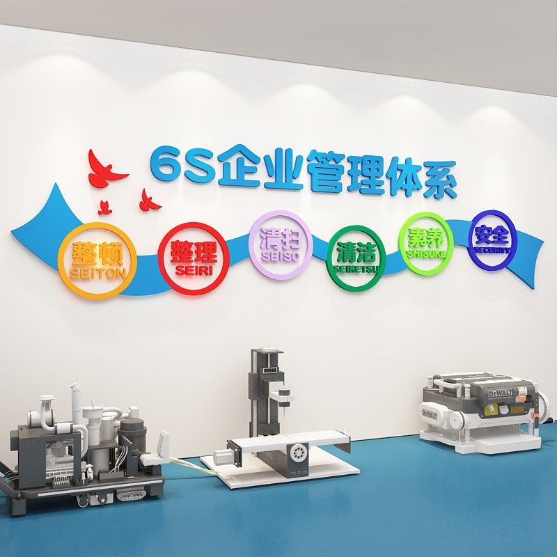 6s安全生产公司企业文化墙面装饰办公室工厂车间管理质.量标语贴
