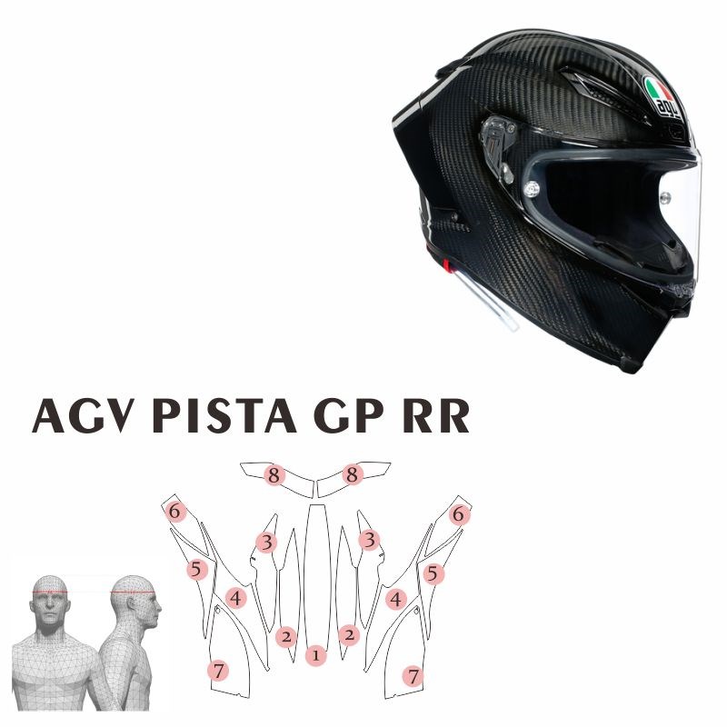 适用机车安全帽全盔AGV PISTA GP RR全透明贴膜改X装耐刮防撞条纸