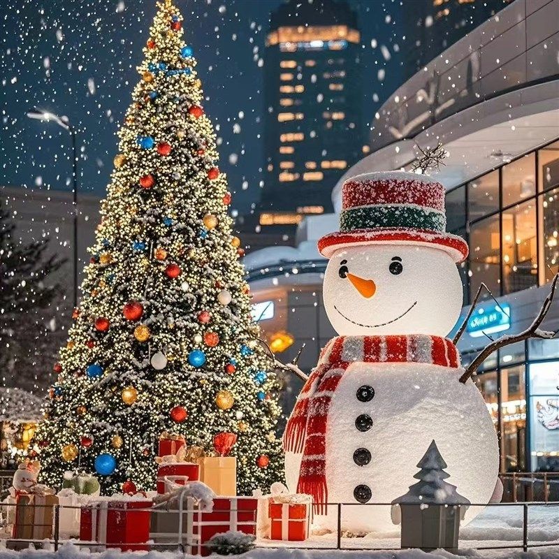 泡沫雕塑雪人雪屋泡沫姜饼人摆件泡沫冰挂K雪坠甜品屋圣诞老人装