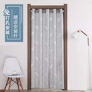 伸缩杆一整套家用卧室空调挡风帘试衣间 布艺门帘隔断帘免打孔安装
