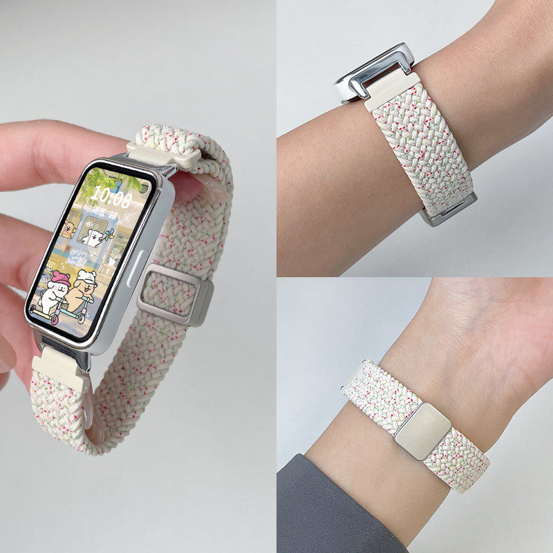 适用华为手环11表带11pro尼龙编织磁吸智能10/9/8NFC透气运动腕带