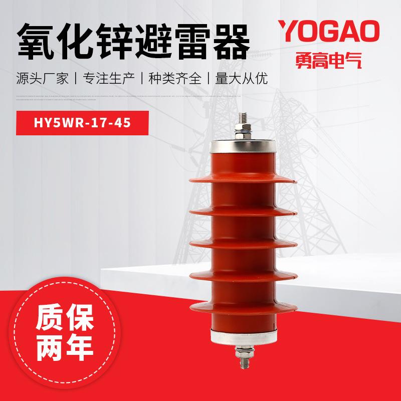 10KV电容型氧化锌避雷器（YH）HY5WR-17/45硅橡胶绝缘避雷器