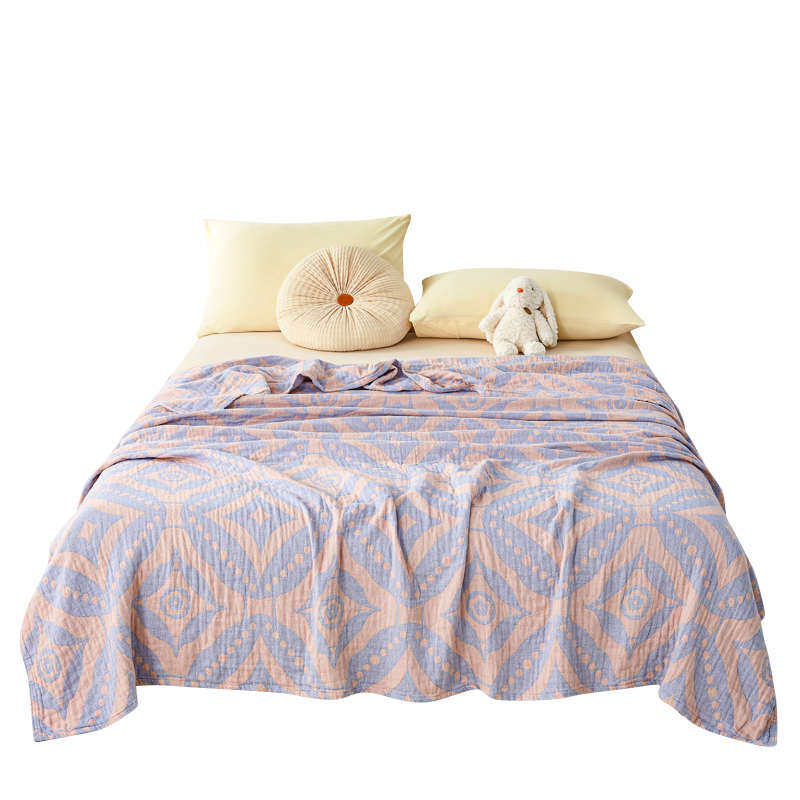 全棉三层纱布纯棉毛巾q被毛毯薄款夏季办公室披肩毯沙发盖毯小毯