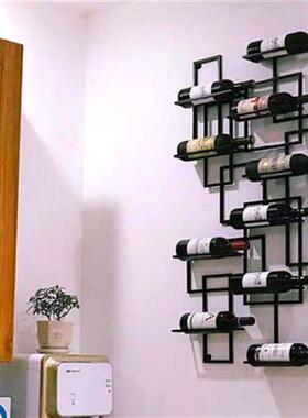 欧式红酒架壁挂铁6酒吧墙上架酒柜悬挂现代N萄庄葡酒酒装饰展示架